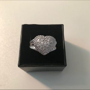 Judith Ripka SS/CZ Pavé Heart Ring